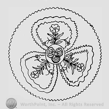 Carnival Glass Pattern : Single Flower Framed.