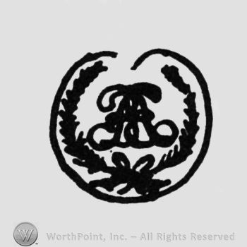 Fleur-de-lis, laurels, circle
