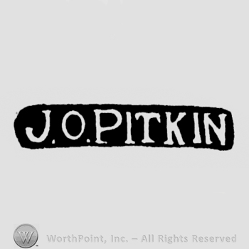The name J.O. Pitkin written with uppercase letters
