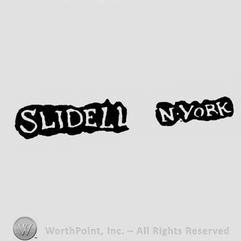 The name Slidell written with uppercase letters next to the name N York also written with uppercase letters