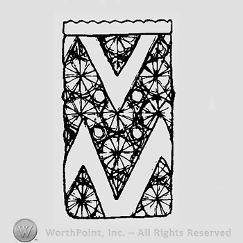 Warman's Pattern Glass Daisy And Button With V Ornament.