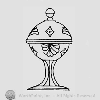 Warman's Pattern Glass Fan With Diamond.