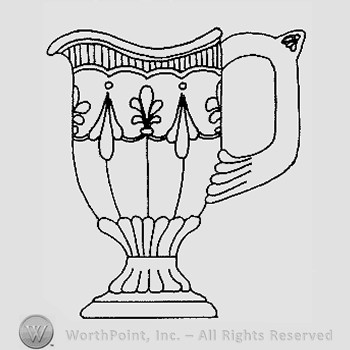 Warman's Pattern Glass Fleur-De-Lis And Drape.