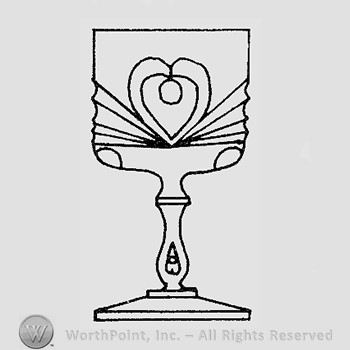 Warman's Pattern Glass Heart With Thumbprint.