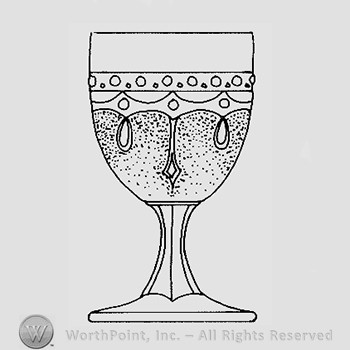 Warman's Pattern Glass Loop And Dart With Round Ornament.