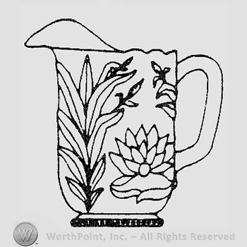Warman's Pattern Glass Water Lilly And Cattails.