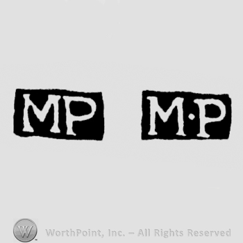 The letters MP written in uppercase