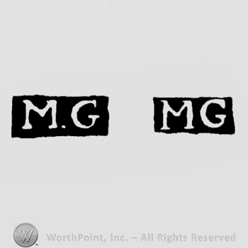 The letters M.G. written in uppercase