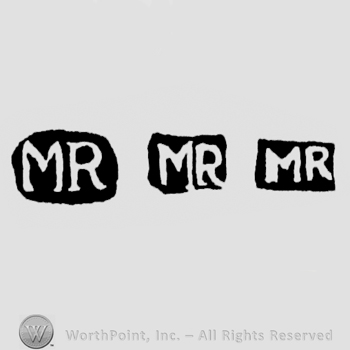 The letters MR written in uppercase