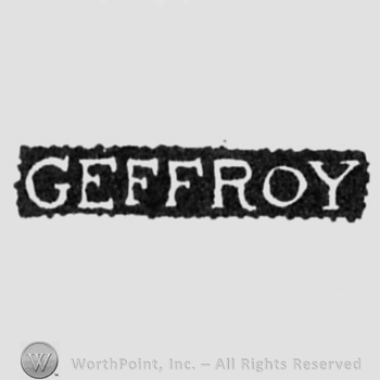 The name Geffroy written with uppercase letters