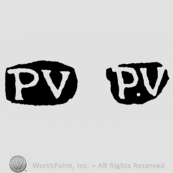 The letters PV written in uppercase