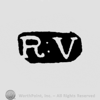 The letters RV written in uppercase