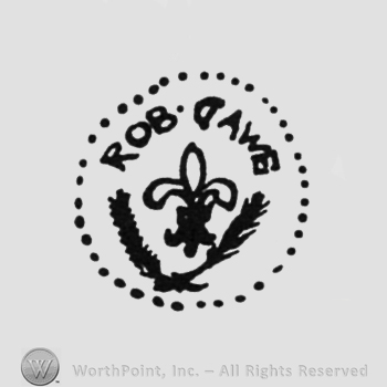 Fleur-de-lis above laurels, ROB DAWE written above