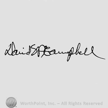 Autograph/Signature : David McCampbell.