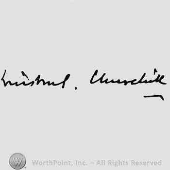 Autograph/Signature : Sir Winston Churchill.