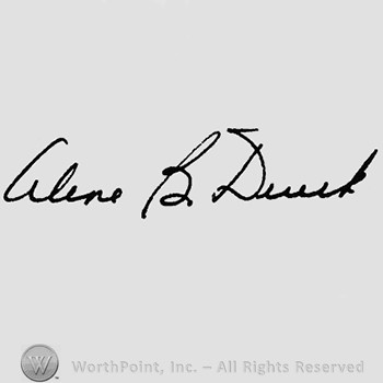 Autograph/Signature : Alene B Duerk.