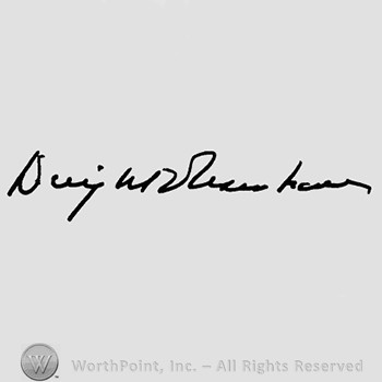 Autograph/Signature : Dwight D. Eisenhower.