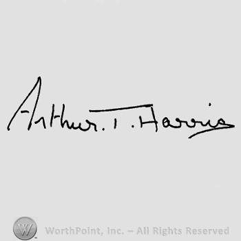 Autograph/Signature : Arthur T. ' Bomber' Harris.