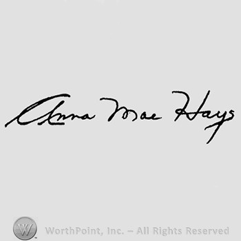 Autograph/Signature : Anna May Hays.