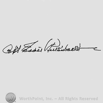 Autograph/Signature : Eddie Rickenbacker.