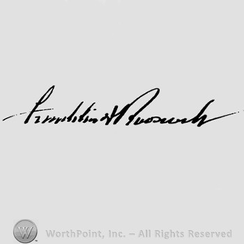 Autograph/Signature : Franklin Delano Roosevelt.