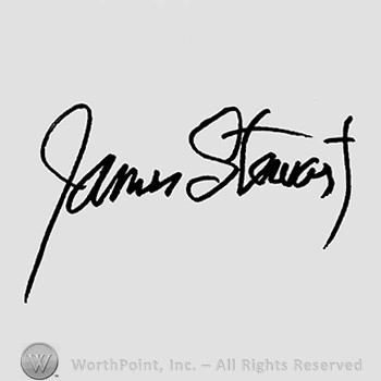Autograph/Signature : Jimmy Stewart.