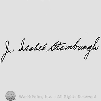 Autograph/Signature : J Isabel Stambaugh.