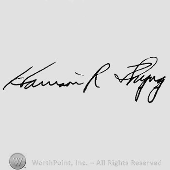 Autograph/Signature : Harrison R. Thyng.