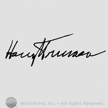 Autograph/Signature : Harry S. Truman.