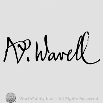 Autograph/Signature : Alexander P. Wavell.