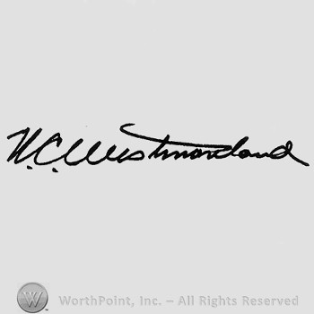 Autograph/Signature : William C. Westmoreland.