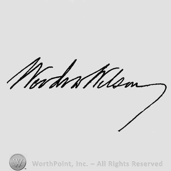 Autograph/Signature : Woodrow Wilson.