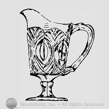 Glass pitcher pattern : Cats Eye and Fan.