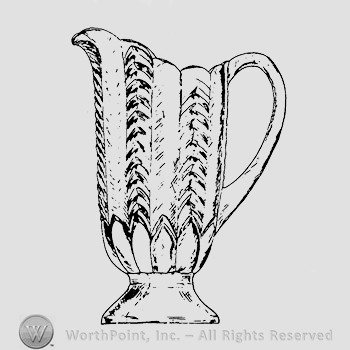 Glass pitcher pattern : Emerald Green Herringbone.