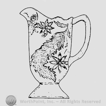 Glass pitcher pattern : Stippled Leaf and Flower.