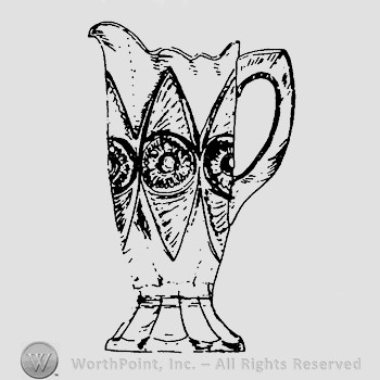 Glass pitcher pattern : Bull's Eye and Fan.
