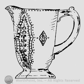 Glass pitcher pattern : Bead and Bar Medallion.