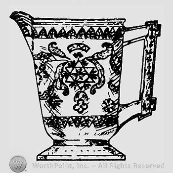 Glass pitcher pattern : Scroll with Flowers.