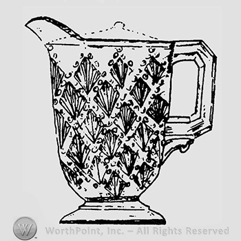 Glass pitcher pattern : Beaded Fan.