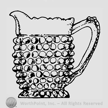 Glass pitcher pattern : Hobnail,Thumbprint Base.
