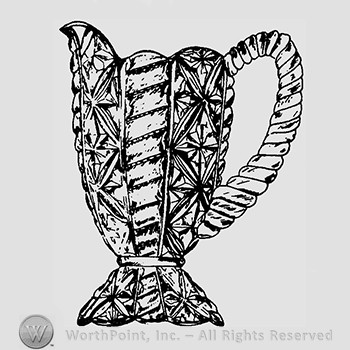 Glass pitcher pattern : Lacy Cable.