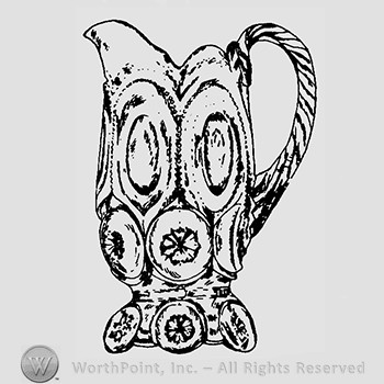 Glass pitcher pattern : Moon and Star.