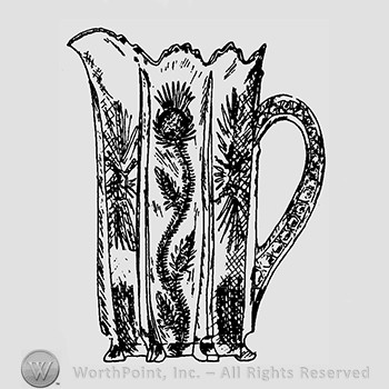 Glass pitcher pattern : Panelled Thistle.