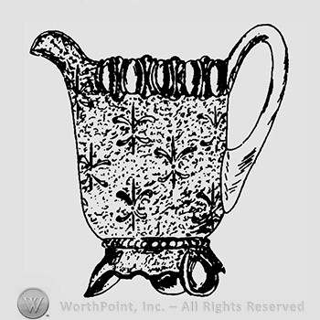 Glass pitcher pattern : Frosted Fleur-De-Lis.