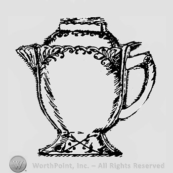 Glass pitcher pattern : Feather, Opaque.