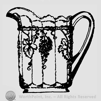 Glass pitcher pattern : Late Panelled Grape.