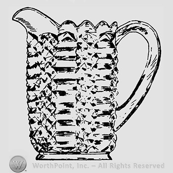 Glass pitcher pattern : Late Jacob's Ladder.