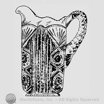 Glass pitcher pattern : Twin Sunbursts.