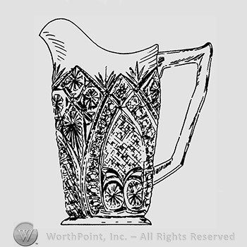 Glass pitcher pattern : Cane Horseshoe.