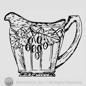 Glass pitcher pattern : Grape and Gothic Arches.